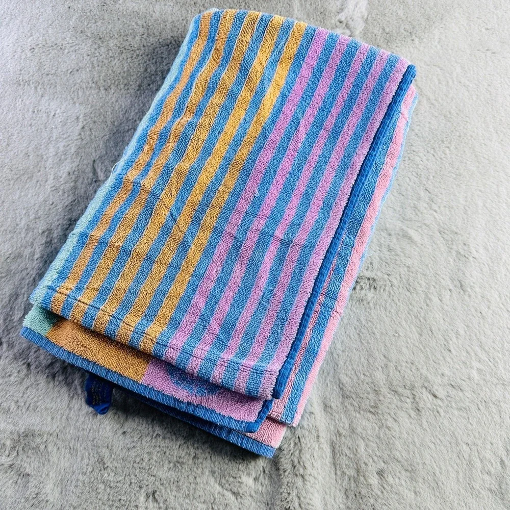 Vintage Gramercy Brastex Towel Seahorses Two Sided Beach Brazil 28